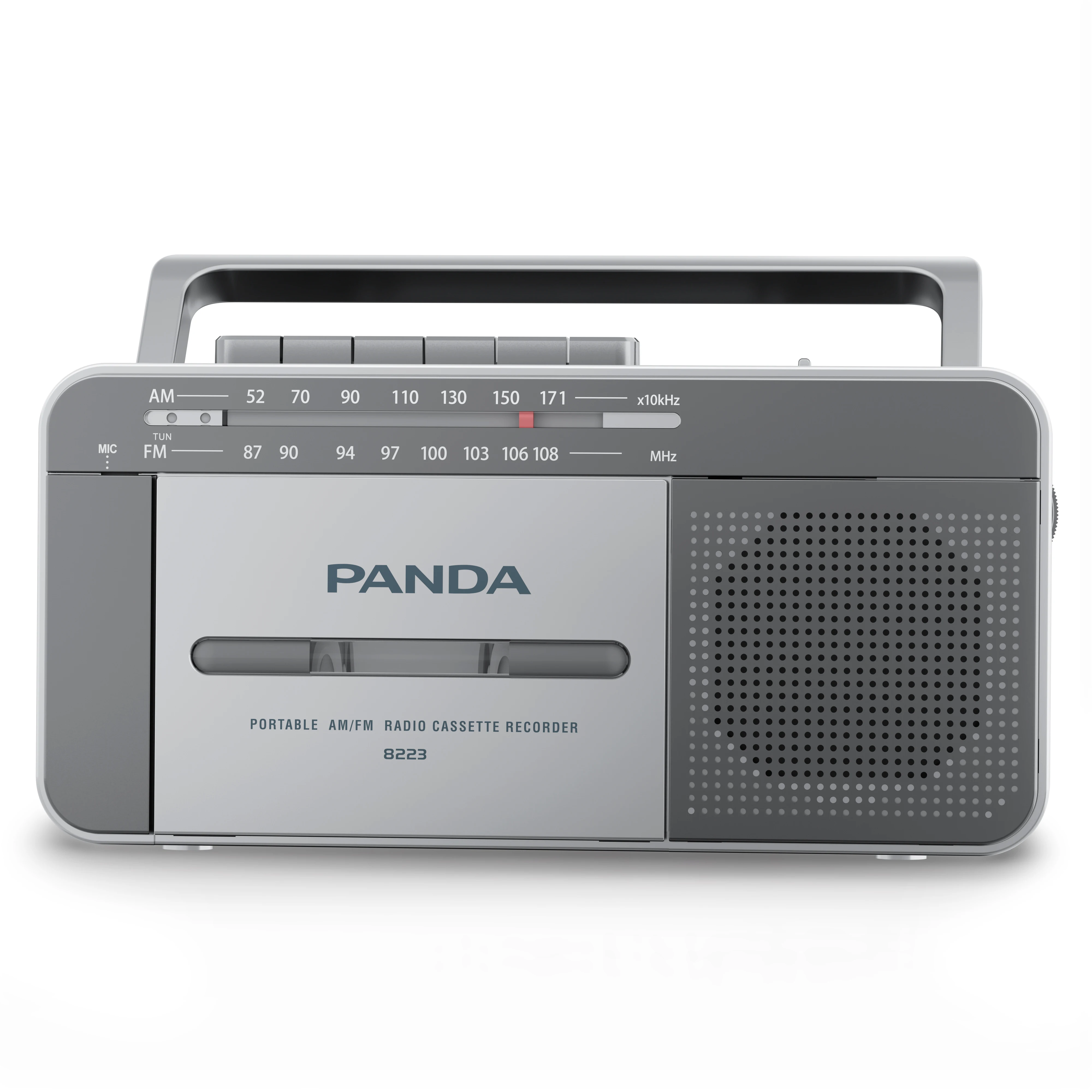 Panda 8223 Retro Boombox Cassette Player AC Powered or Battery Operated Stereo AM/FM Radio with Big Speaker and Earphone Jack