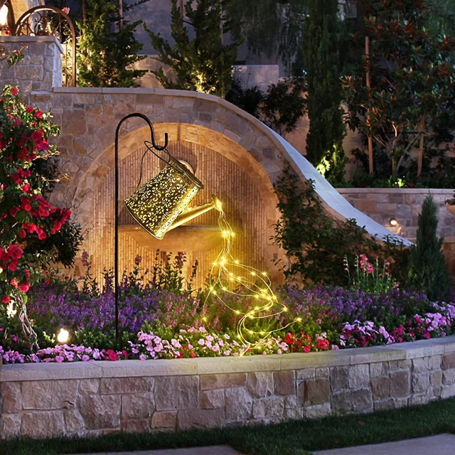 Solar Watering Can Light Hanging Kettle Lantern Light Waterproof Garden Solar Lantern Garden Light for Patio Big Tree Yard Table