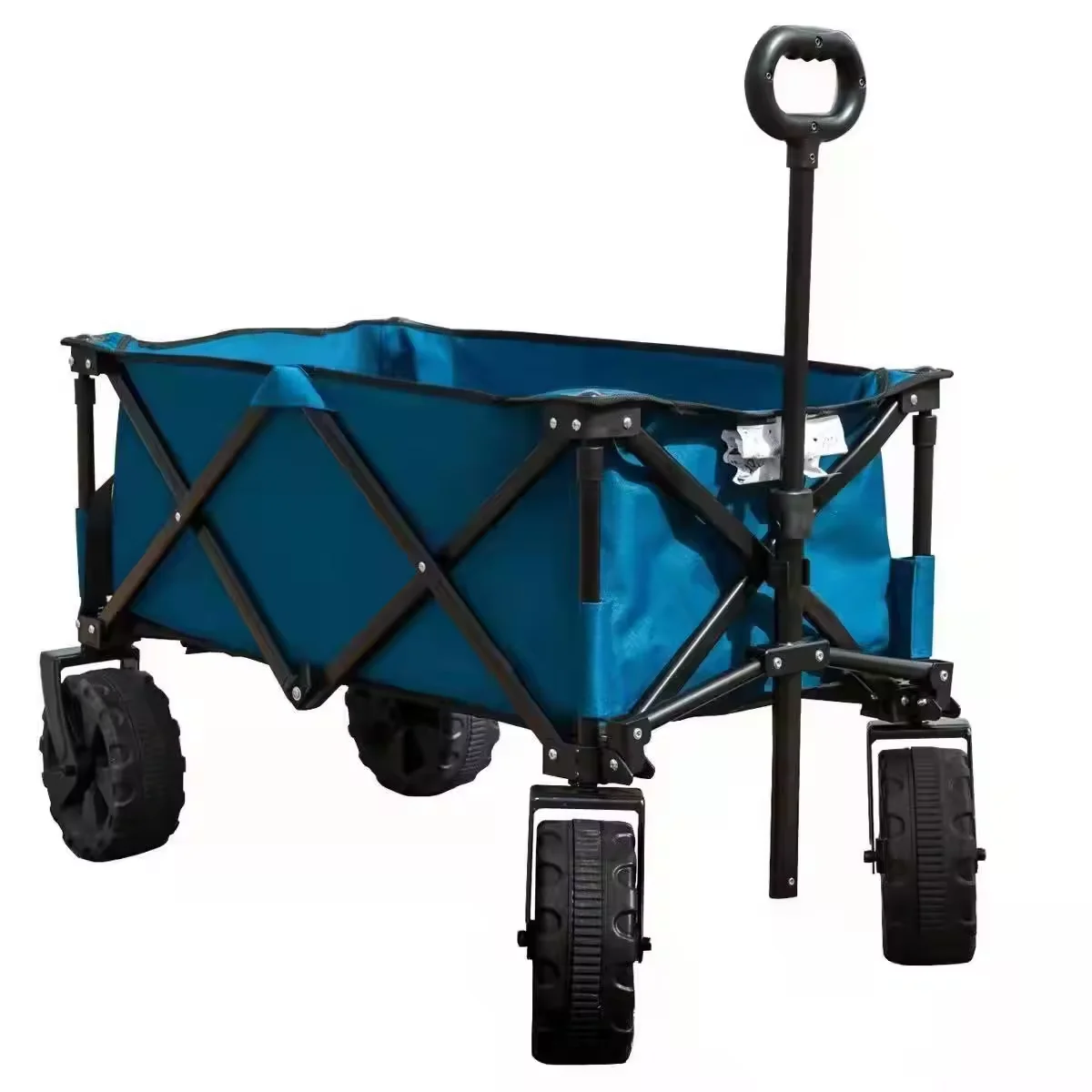 Customized Sturdy Steel Portable Folding Trolley Cart Beach Camping Garden Collapsible Wagon Trolley Cart
