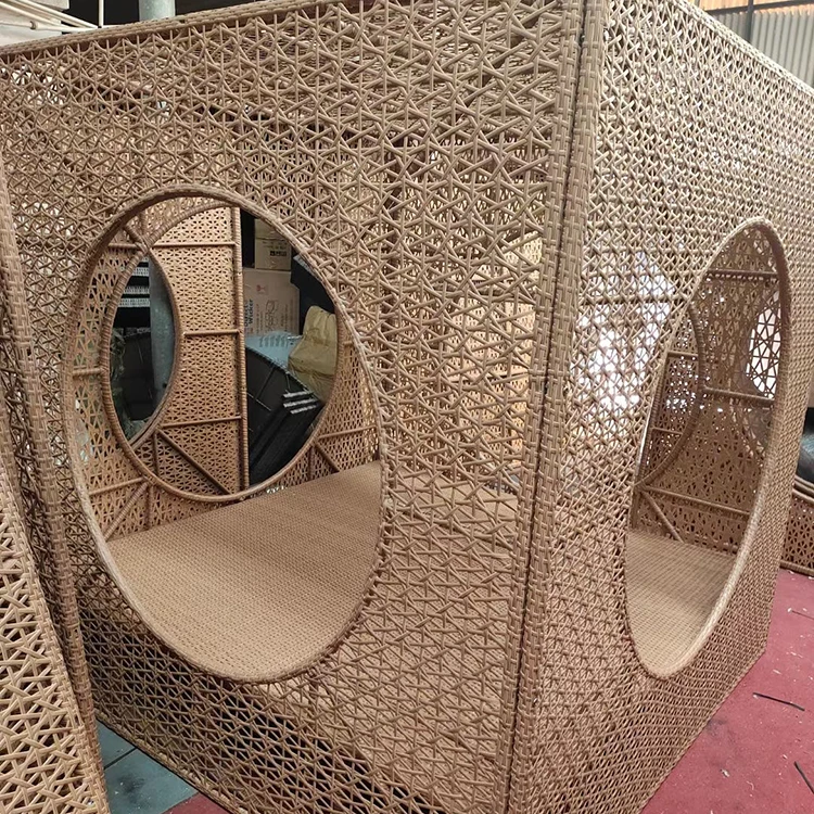 luxury modern rattan beach cabana durable aluminum garden sunbed swimming pool outdoor daybed with canopy