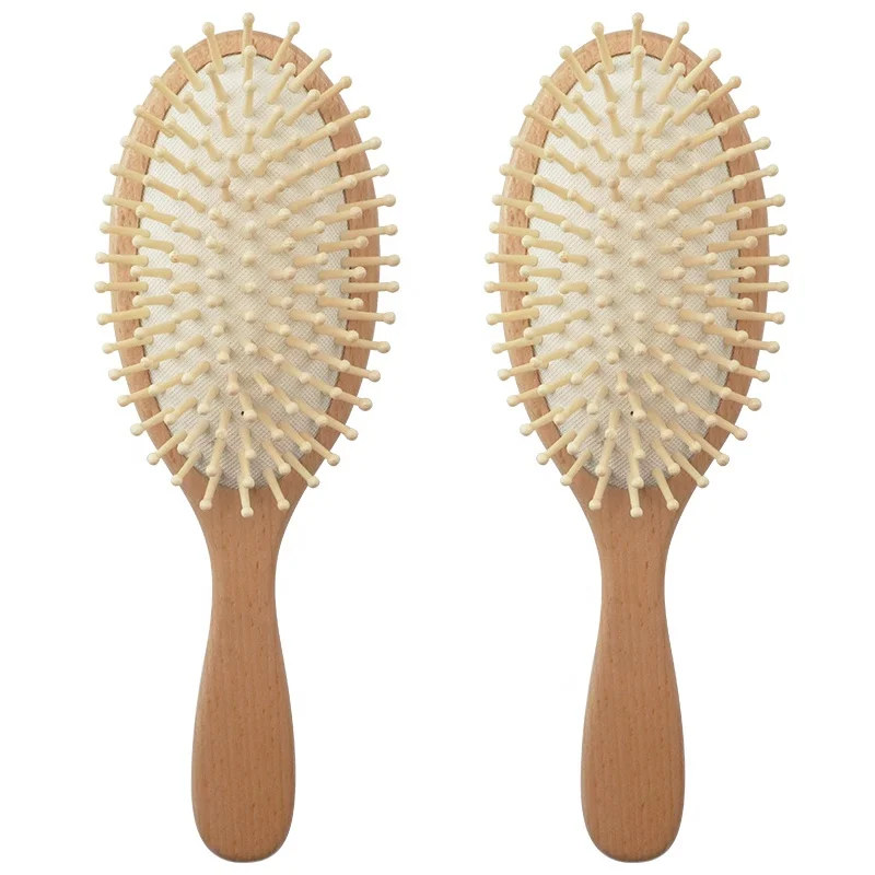 Private Label Natural Air Cushion Hair Scalp Massager Brush Beech Wooden Hair Brush Manufacturers Ningbo