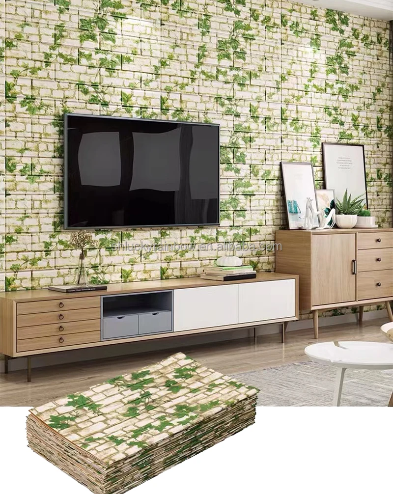 self adhesive 3d pe/xpe foam wallpaper cultural stone design