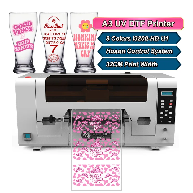 Cheap I3200HD UV Sticker Digital Printing Plotter Print Inkjet Printer Machine 30CM Roll to DTF Crystal Label