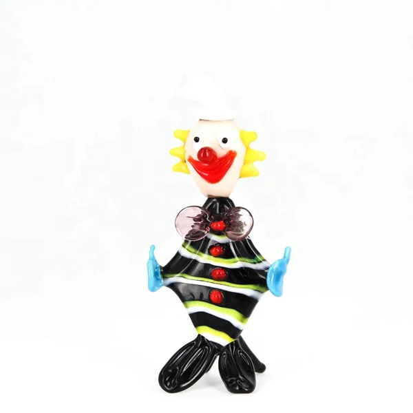 Hand made murano glass clown figurines
