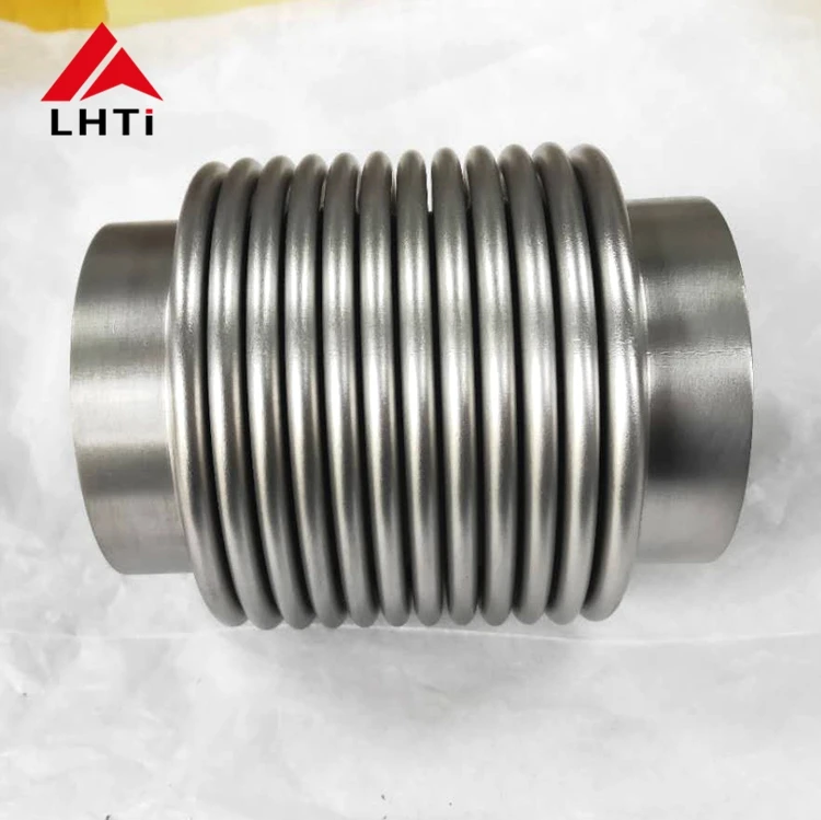 Gr2 titanium exhaust pipe 3.5' 89mm WT 1mm flex bellow for motorcycle exhaust system in stock