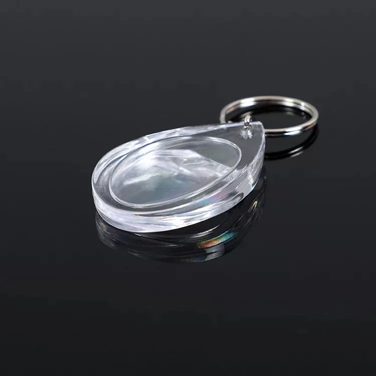 Clear Photo Frame Keyring for Monogram Acrylic Keychain Blank Zinc Alloy Customized Logo OEM Plastic Key Ring 1 Color,2 Color