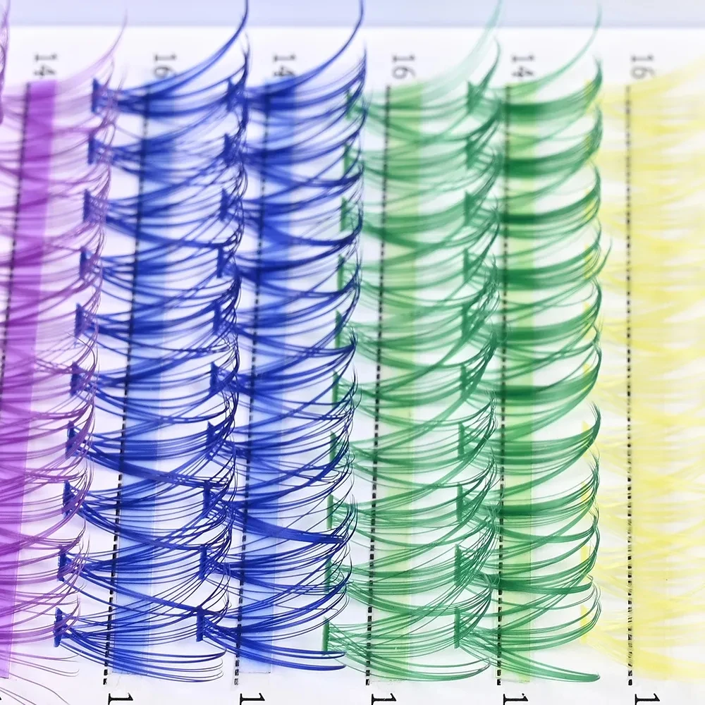 DIY Colored Lashes Extensions 12 Clusters Natural Look Lash Extension Kit for Shopping Dating Daily