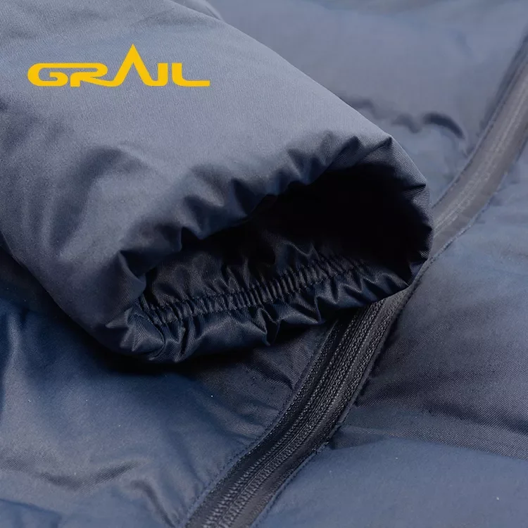 New design dark blue jackets long sleeve duck down puffer coat mens with waterproof zipper