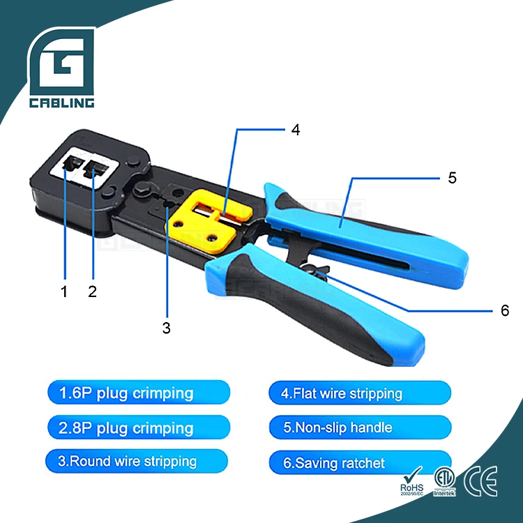 Обжимные инструменты Gcabling RJ45 8P/6P сетевые RJ12 ручной обжимной инструмент для зачистки медных