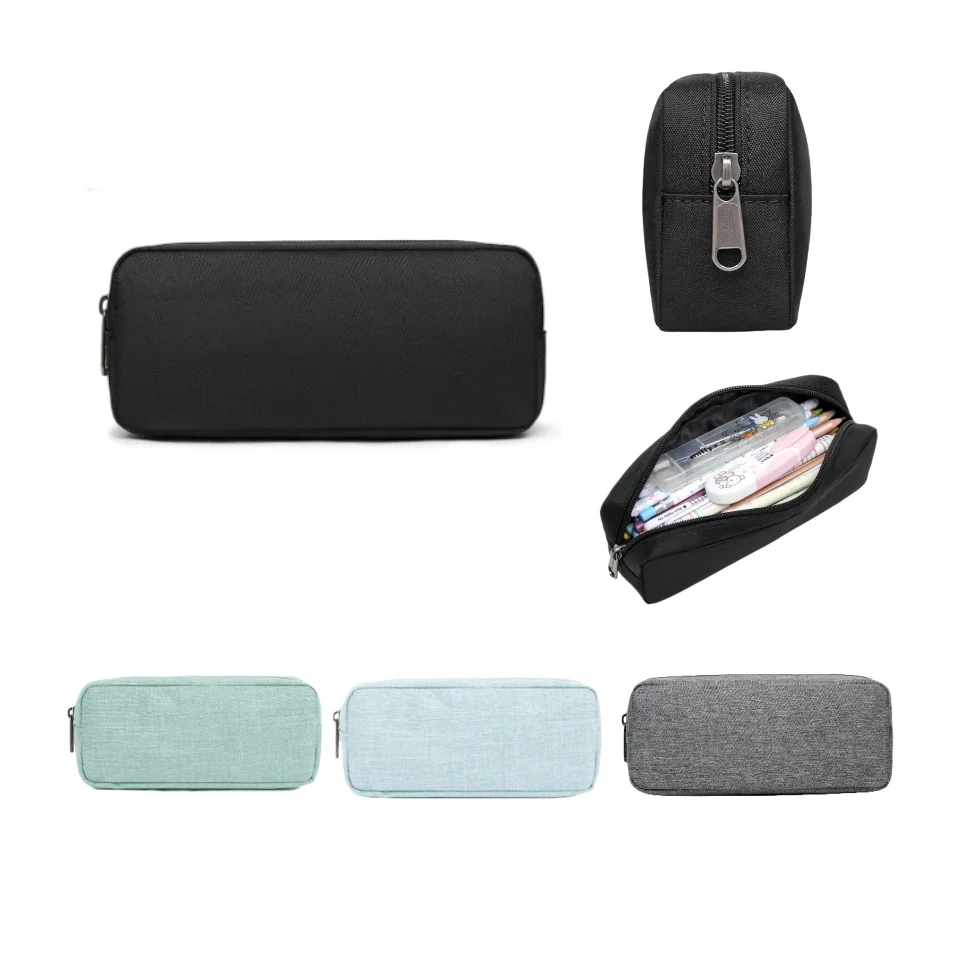 Large Capacity Pencil Pouch Marker Pen Bag Coin Pouch Office Stationery Organizer Small Pencil Case