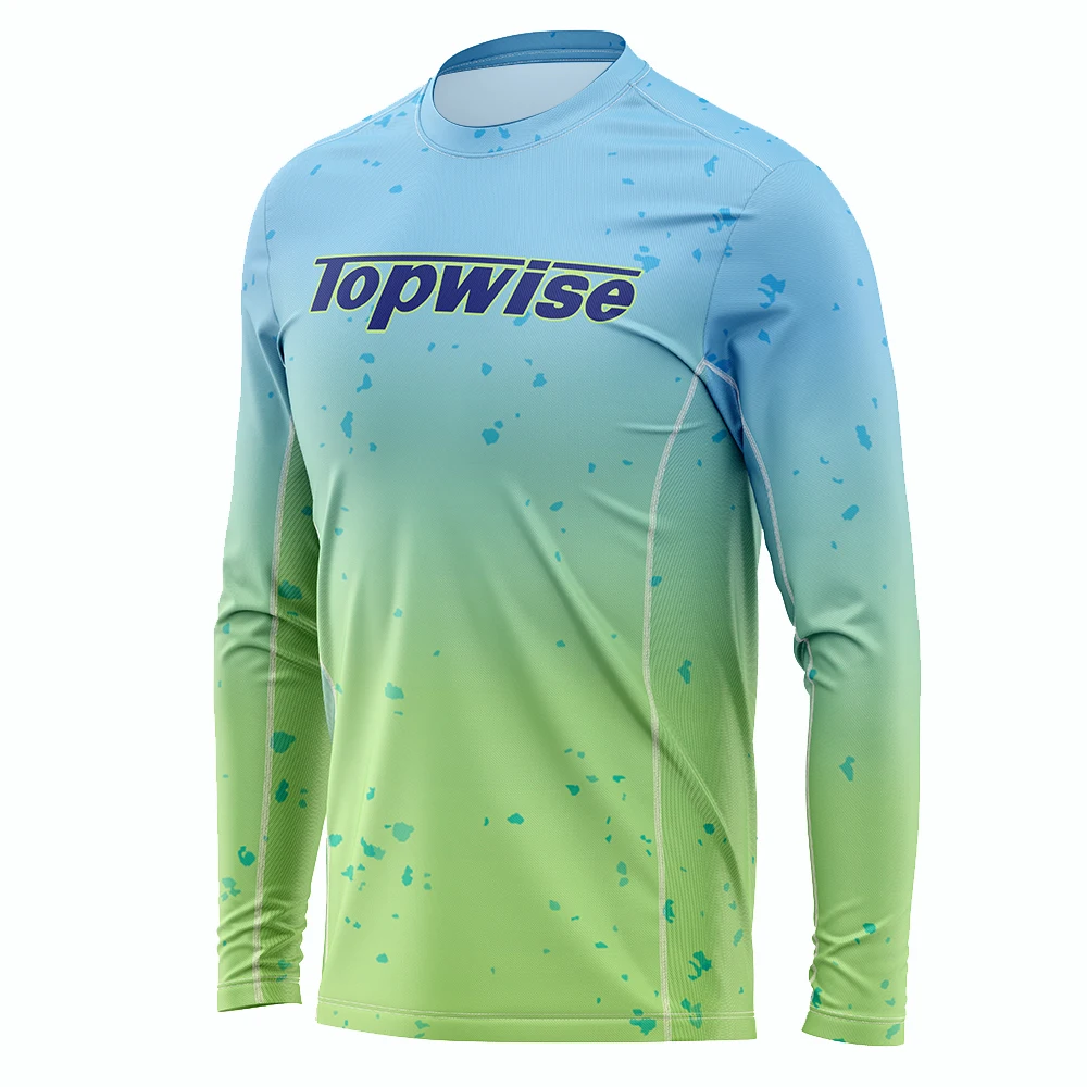 Custom Upf 50 Fishing Jersey Quick Dry Polyester Spandex Fishing Clothing Printed Long Sleeve Fishing T Shirt Quick Dry