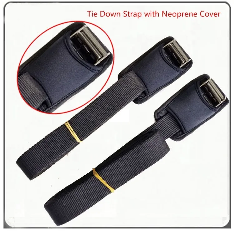 Polyester Truck Trailer Car Cargo Roof Lashing Rubber Handle Buckle Hook Surf Rack Tie Down Ratchet Strap with Protection Cover