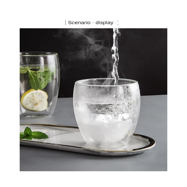 Economical Custom Design Glass Double Wall Heat Resistant Excellent Unique Glass Cup