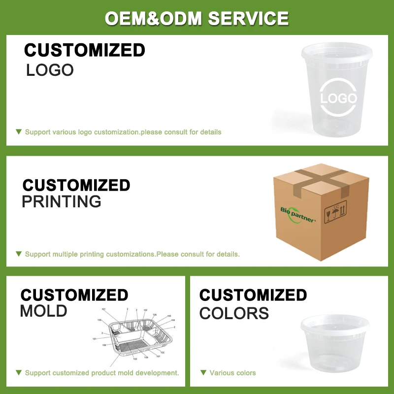 Take Away PET PP Clear Soup Cup Togo Plastic Food Packaging Deli Food Tub Container Food Storage With Lids