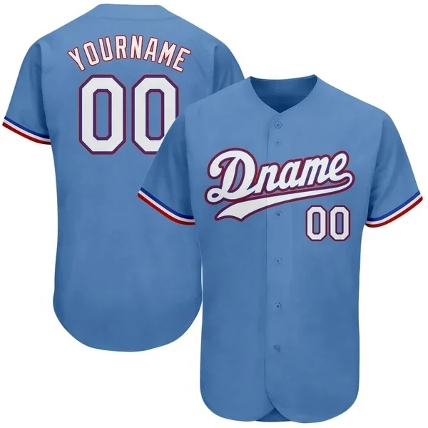 Hot Sale Printing Logo Embroidery Team Name Baseball Shirt Uniforms Customizable Youth Button Down Baseball Jersey