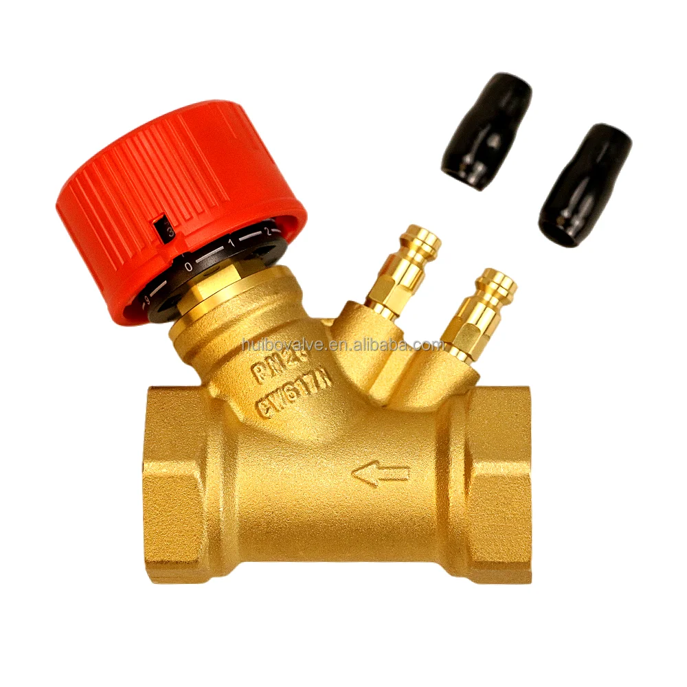 Cheap Price 1 inch 2.5Mps Brass Static adjustable Balancing Valve Threaded Flow Control Valve Flow Balance Valve