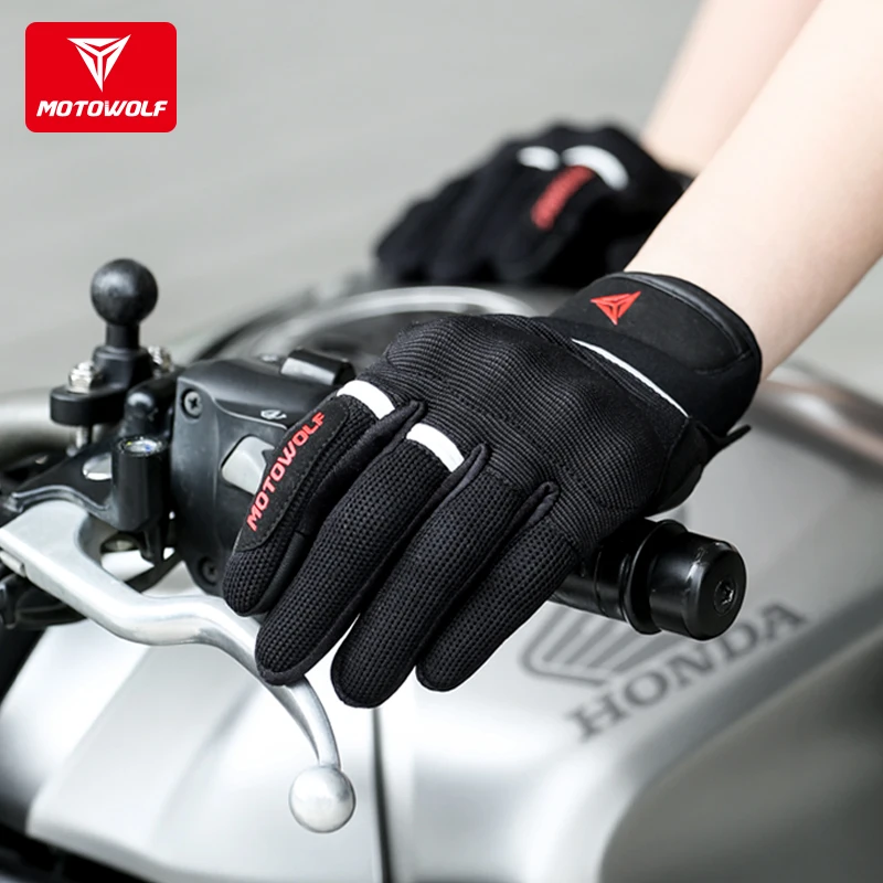 MOTOWOLF can use the soft shell of the mobile phone to wear-resistant protective motorcycle riding ladies gloves