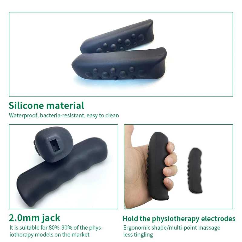SKYFOREVER Multipurpose High-quality 107*30mm Conductive Hand-held Electrodes Silicone Hand bar for Physical Therapy