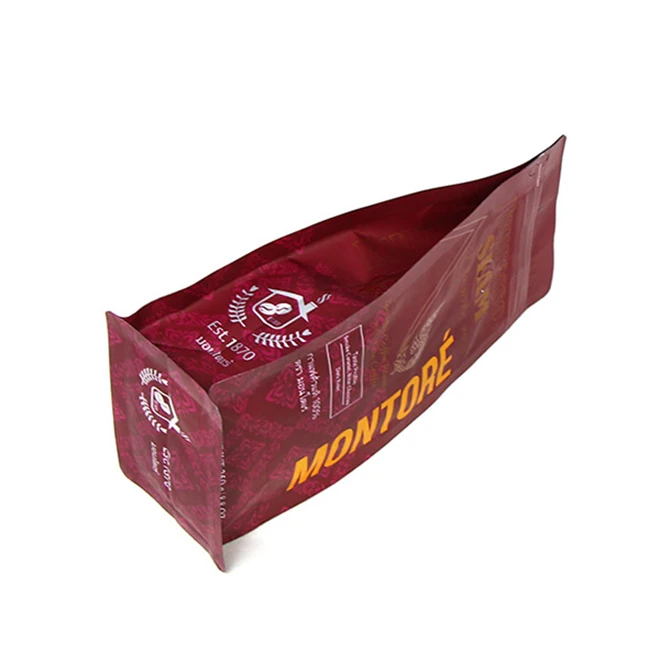 E-friendly Plastic Easy tear Ziplock flat bottom herbs coffee packaging bag with valve