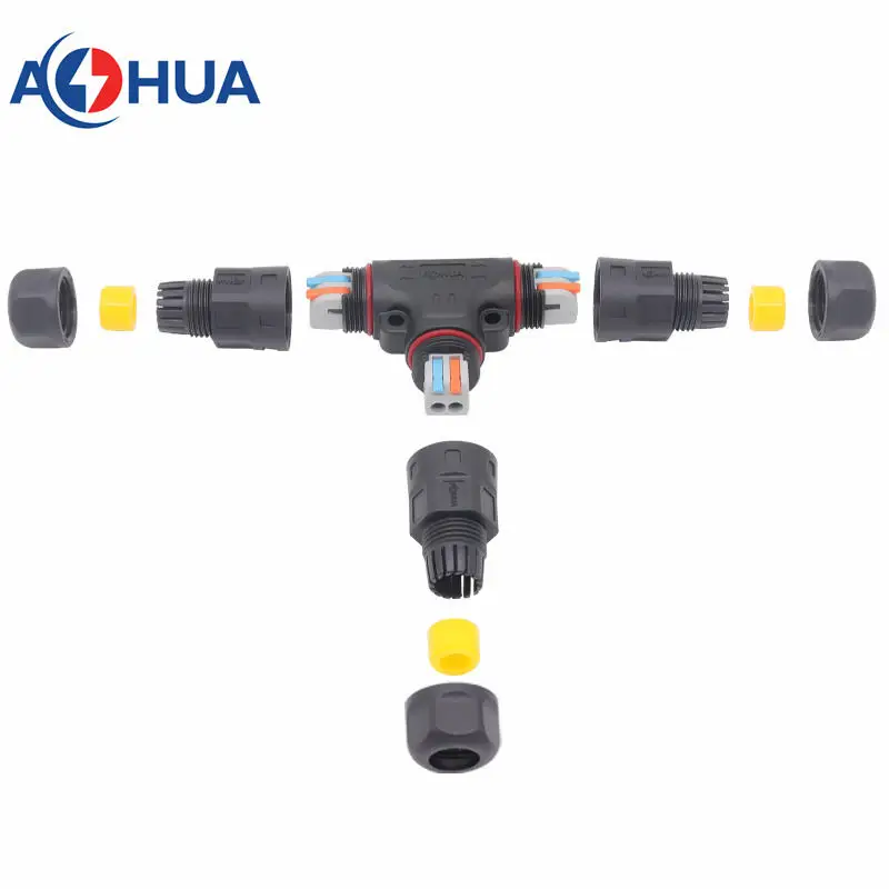 T Connector Fast 2 Pin Wire Terminal Cable Connector 1 In 2 Out Connectors For Electrical Cable