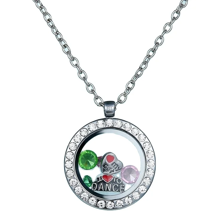 Manufacturer Stock zinc alloy can open glass pendant locket 25 mm box pendant