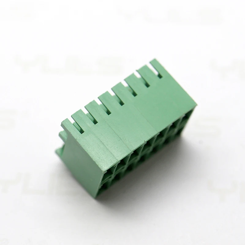 Hot pitch 3.5mm height 13.3mm positions 2 24pin dual row green ceramic terminal block male dual row right angle connector (1600535820490)