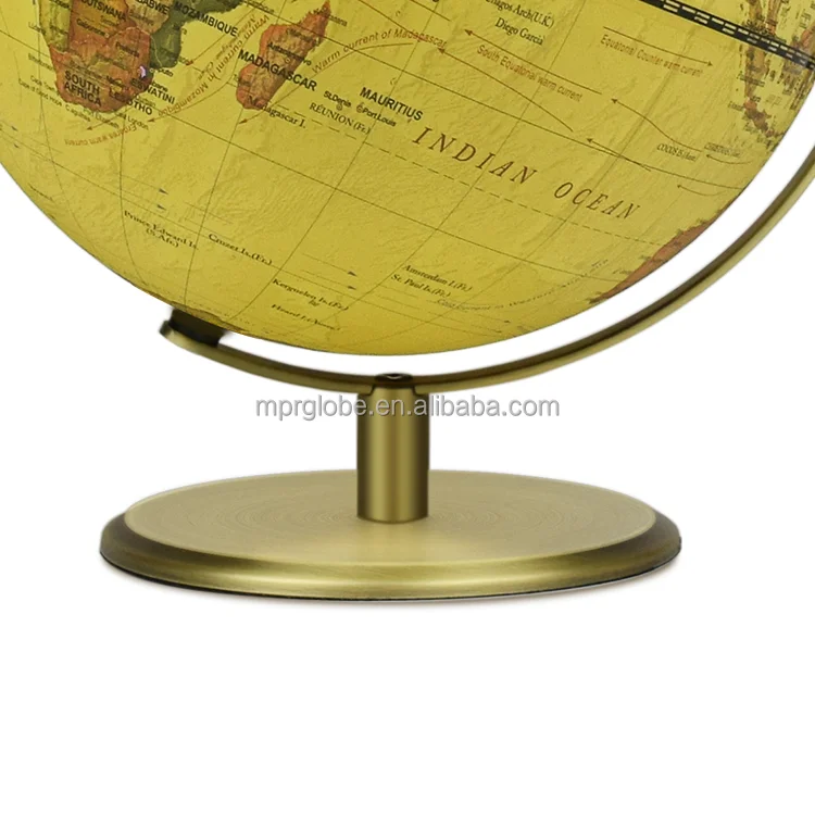 Old Map Desk Globe Metal Stand Design 30cm Globe Polished Finishing Vintage World Globe