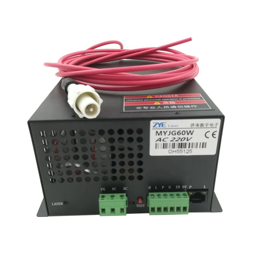 60W CO2 Laser Power Supply MYJG60W With LED Display For Laser Engraving & Cutting Machine