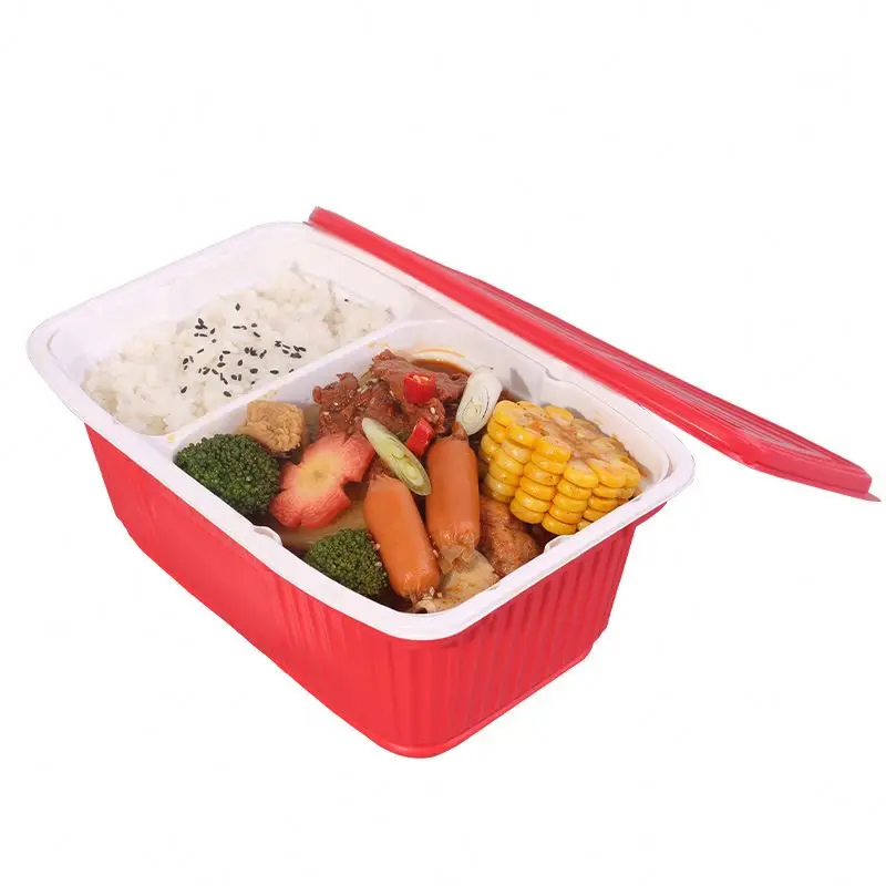 Custom Logo Takeaway Food Container Plastic Disposable Self Heating Lunch Box Heated