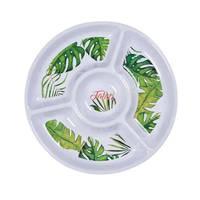 Hotel Restaurant Supply Premium Food Serving Trays Big Size Melamine Chip And Dip Platters For Event Use