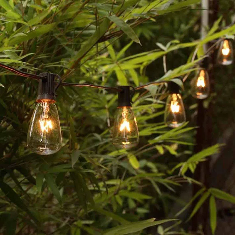 20 Count ST35 Bulb Warm White Electric Outdoor LED Light Patio Lighting PVC 30 Garden OEM Clear Brown Hanging 