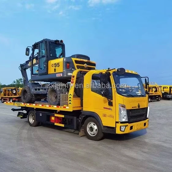 Hot Selling Second-Hand Chinese-Made Wrecker Towing Truck with Manual Transmission Flatbed Trailer for Sale at an Price China