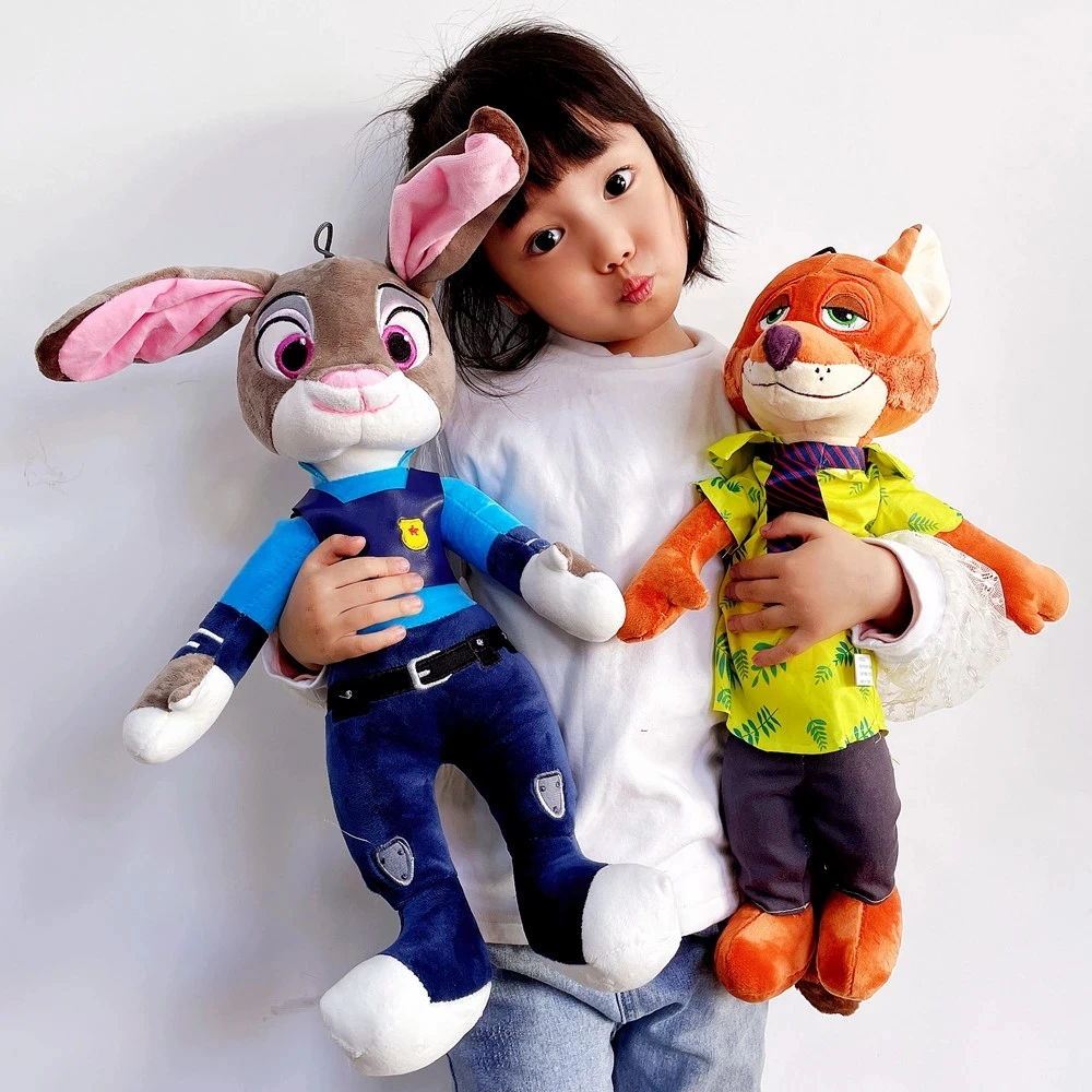 40CM Anime Zootopia Judy Rabbit Nick Fox Plush Dolls Cartoon crazy  animal pillow Toys home decoration Boys Girls Gift