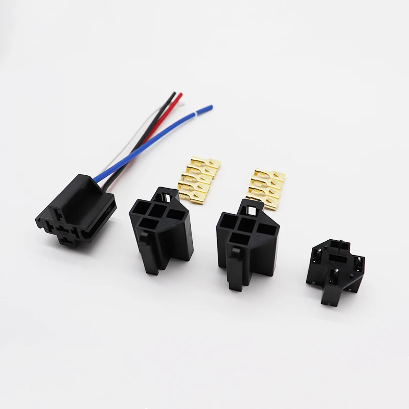 4Pin/5PIN Relay Socket for 40A JD Series Auto Relay - Lego Type Socket with Connectors Kit/ with 14+16 AWG Wires/ PCB