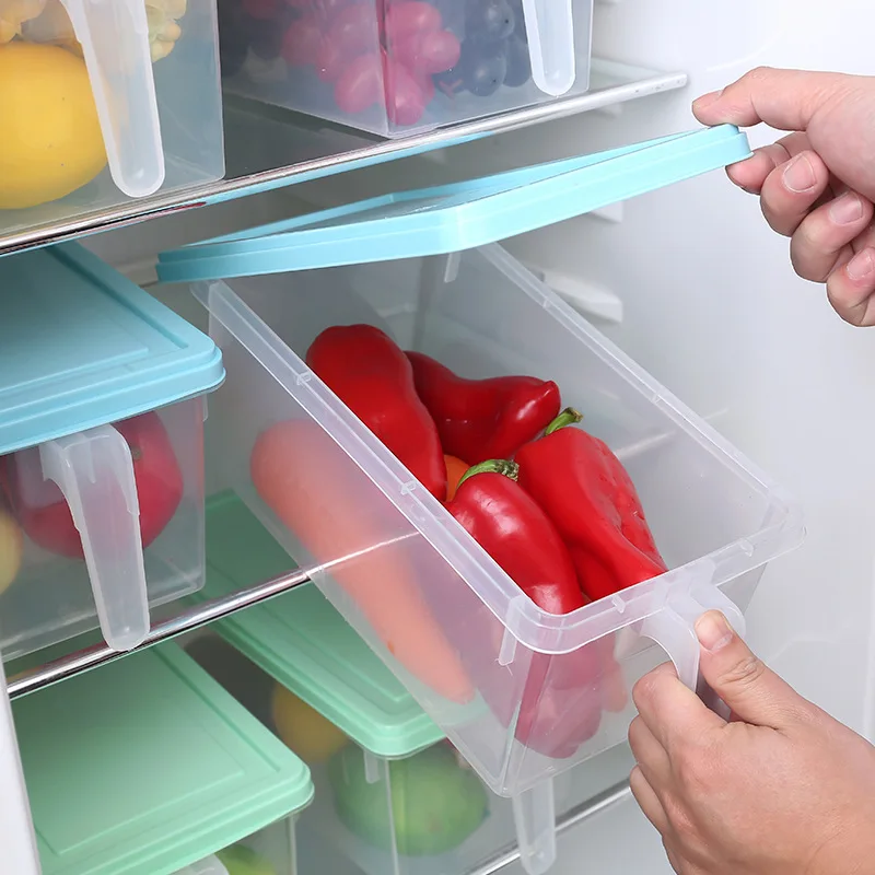 Refrigerator Preserving Container Freezer Drawer Storage Box Vegetable Fruit Fresh Keeping Box Plastic Egg Crisper H1269