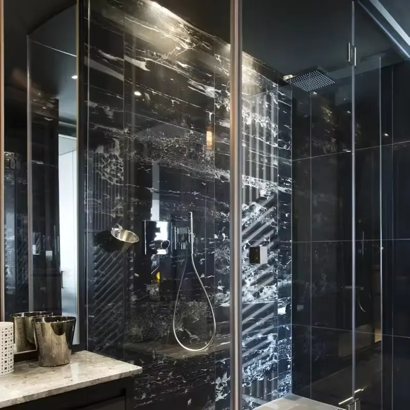 Portoro Silver Marble Wall Decoration White vein and wave Polished Big Slab Silver Dragon Marble Stone