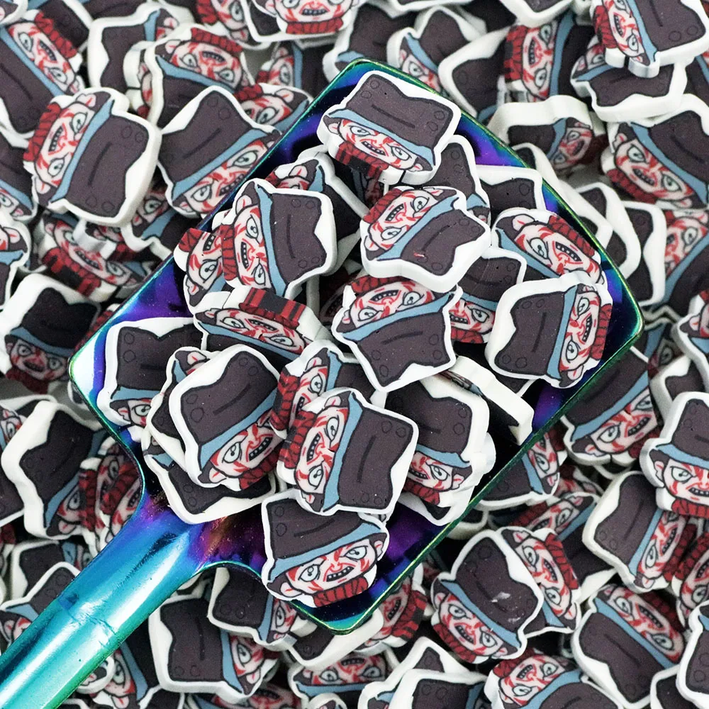 500G Halloween Black Scary Zombie with Hat Polymer Clay Slice Sprinkle For Slime Filler DIY Clay Crafts Decoration Nail Art