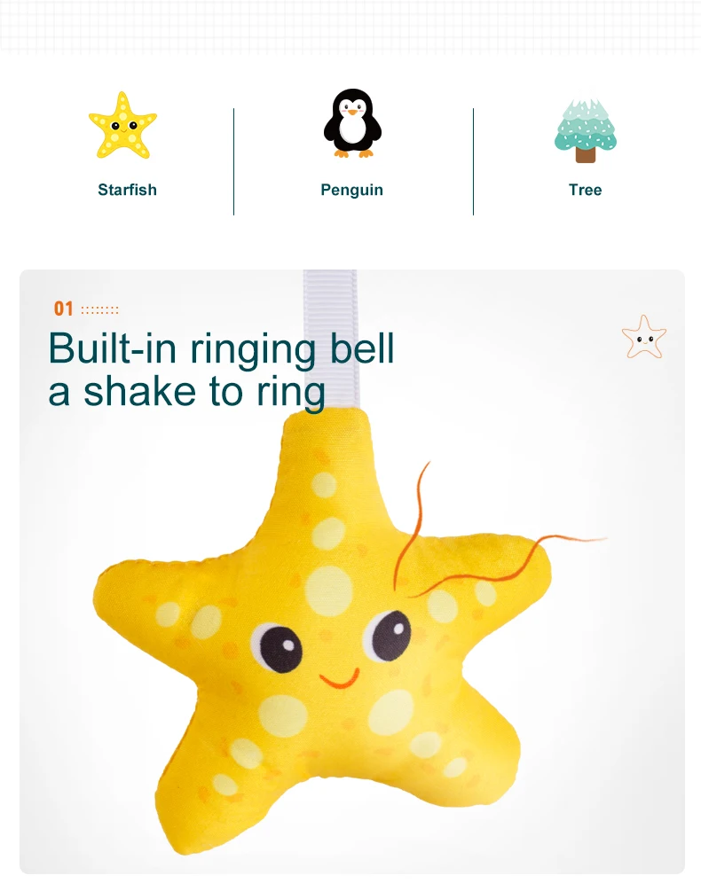 2024 new design Baby Travel Car Activity Center  Baby car seat Sensory toys mirror hanging toy for traveling