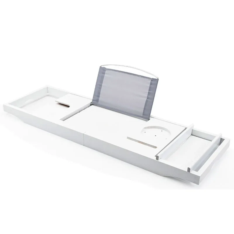Wholesale Extendable Bathtub Caddy Tray Natural Bamboo Bathroom Bed Tray, Shower Bath Rack