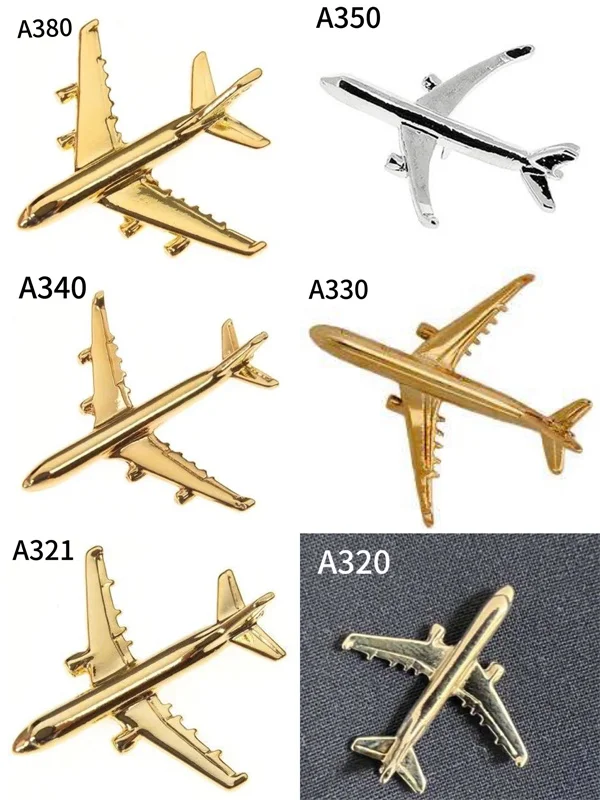 Suit T-shirt Collar Gifts Metal Butterfly Clutch 3D Mini Aviation Badges Aircraft Enamel Emblem Airplane Lapel Pins