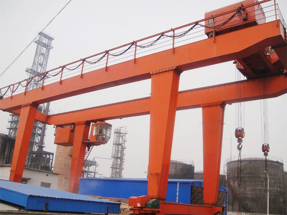 injection mold lifting crane gantry type 01 container double girder rubber tire gantry crane gantry crane 20 ton