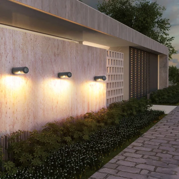 Hot selling cylindrical lamp post anti IP54 aluminum acrylic indoor and outdoor LED courtyard door front balcony aisle wall lamp