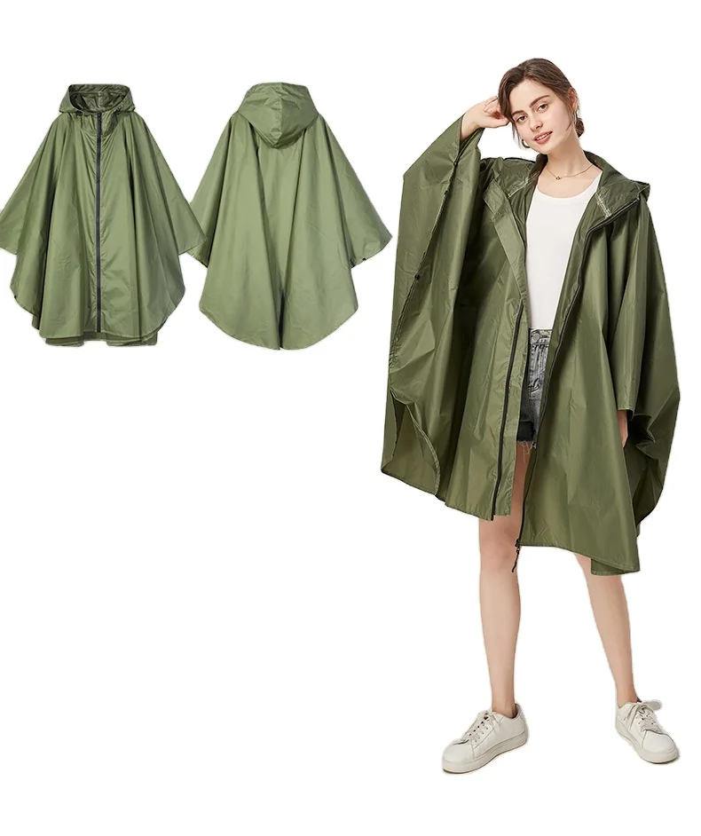 Waterproof And Breathable polyester custom women rain poncho long raincoat for ladies