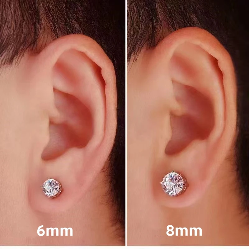 Wholesale Price Magnet Earrings Silver Black Gold Plated Stainless Steel Solitaire Earrings with Zircon Unisex Jewellery