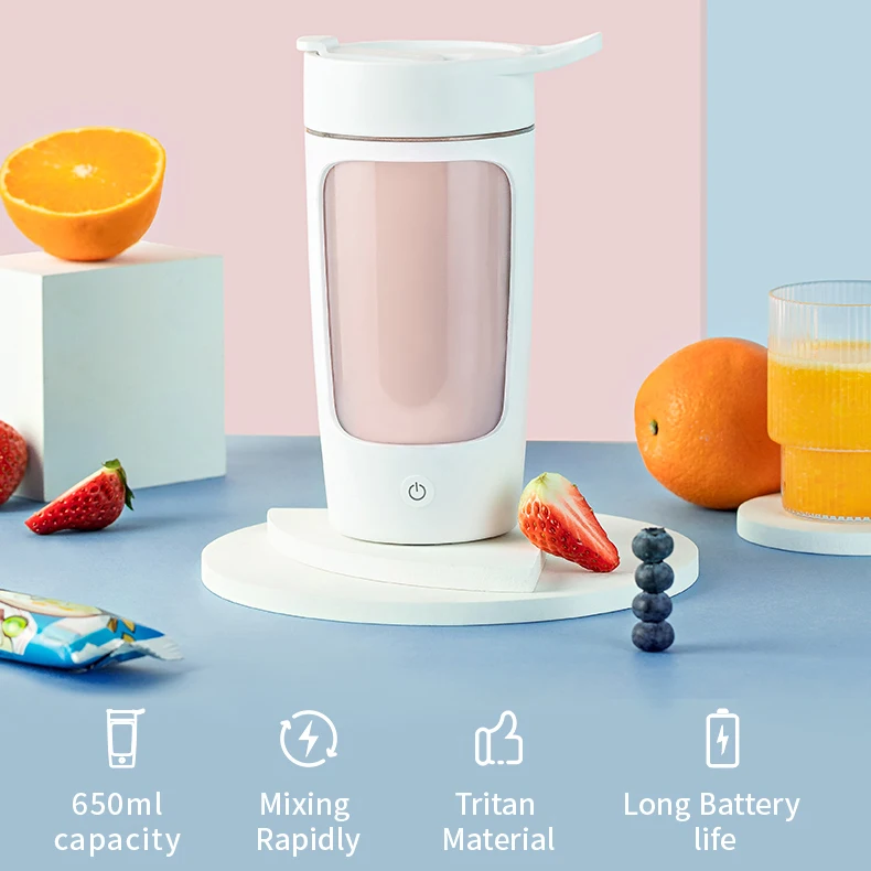 hot selling Usb Rechargeable Milk Shake Vortex Mixer Bottle / 600ml Shaker Bottle Gym Electric Protein Shaker Bottle