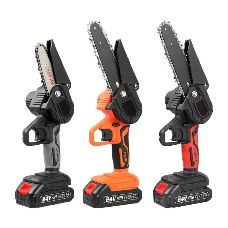 6'Inch Woodworking Mini Electric Saw 24V One-Handed Pruning Saw Brushed Cordless Chainsaw One 1500mah Batteries Lithium Power