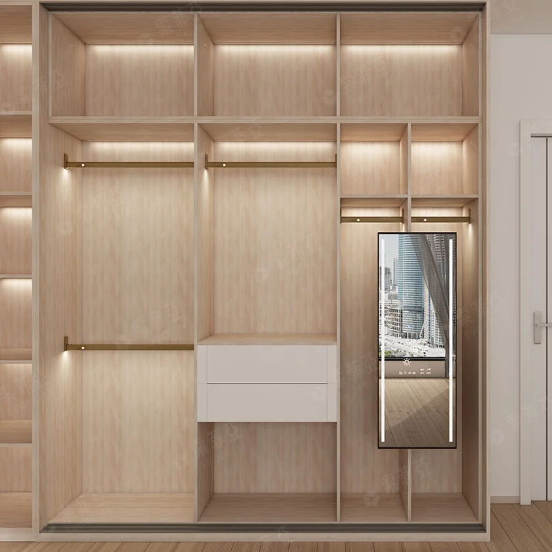 China Factory Modern Cheap Bedroom Closet Sliding Door Wardrobes Cabinet for Bedroom Design