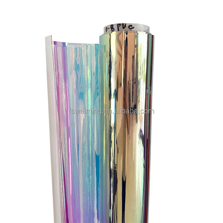 Transparent PVC Dichroic Iridescent Film Roll For Cosmetic Bags