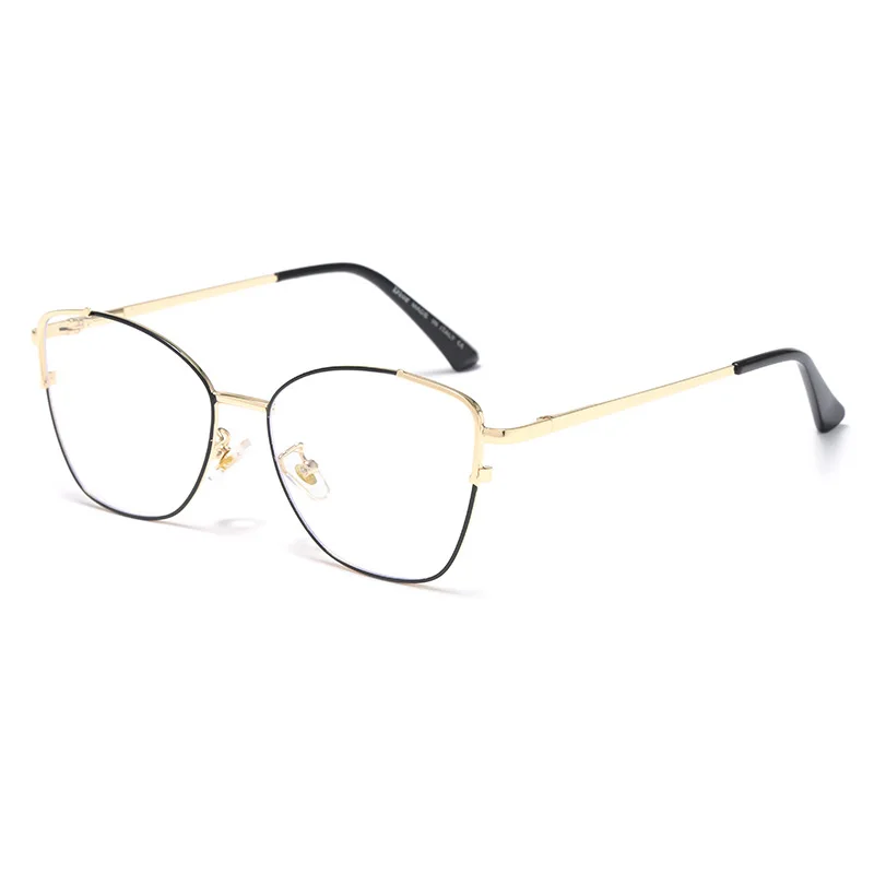 Cat Eye Vintage Photocromic 2 in 1 Besi Frame Kacamata Computer Photochromic Anti Radiasi Optical Glasses Frames