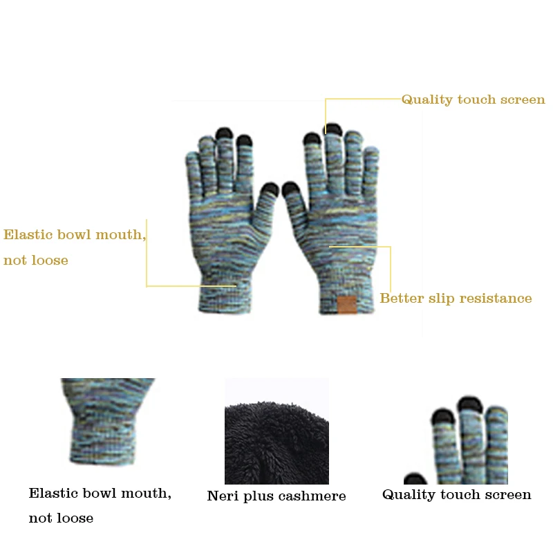 Зимний теплый вязаный шарф, Зимний вязаный крючком комплект из шапки и перчаток, Плотная шапочка для женщин и мужчин, толстый комплект из 3 предметов с пользовательской этикеткой